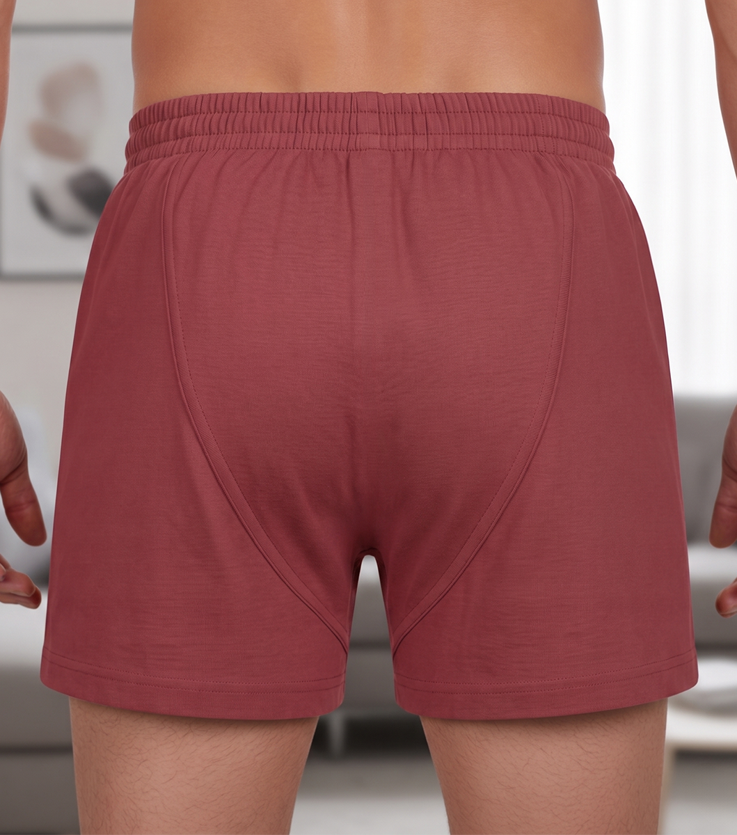Hibiscus Red Cotton Jersey / Spandex Boxer Shorts