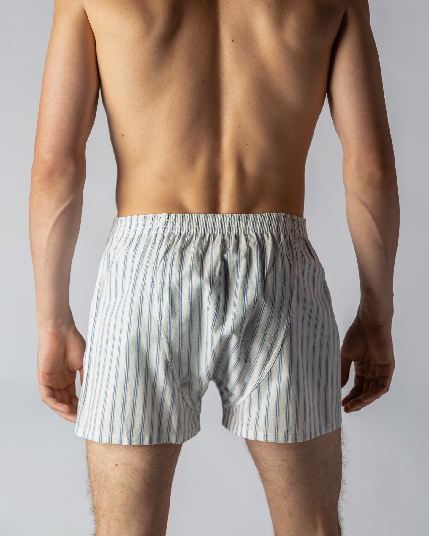 White Double Pin Stripes 60% Linen 40% Cotton Striped