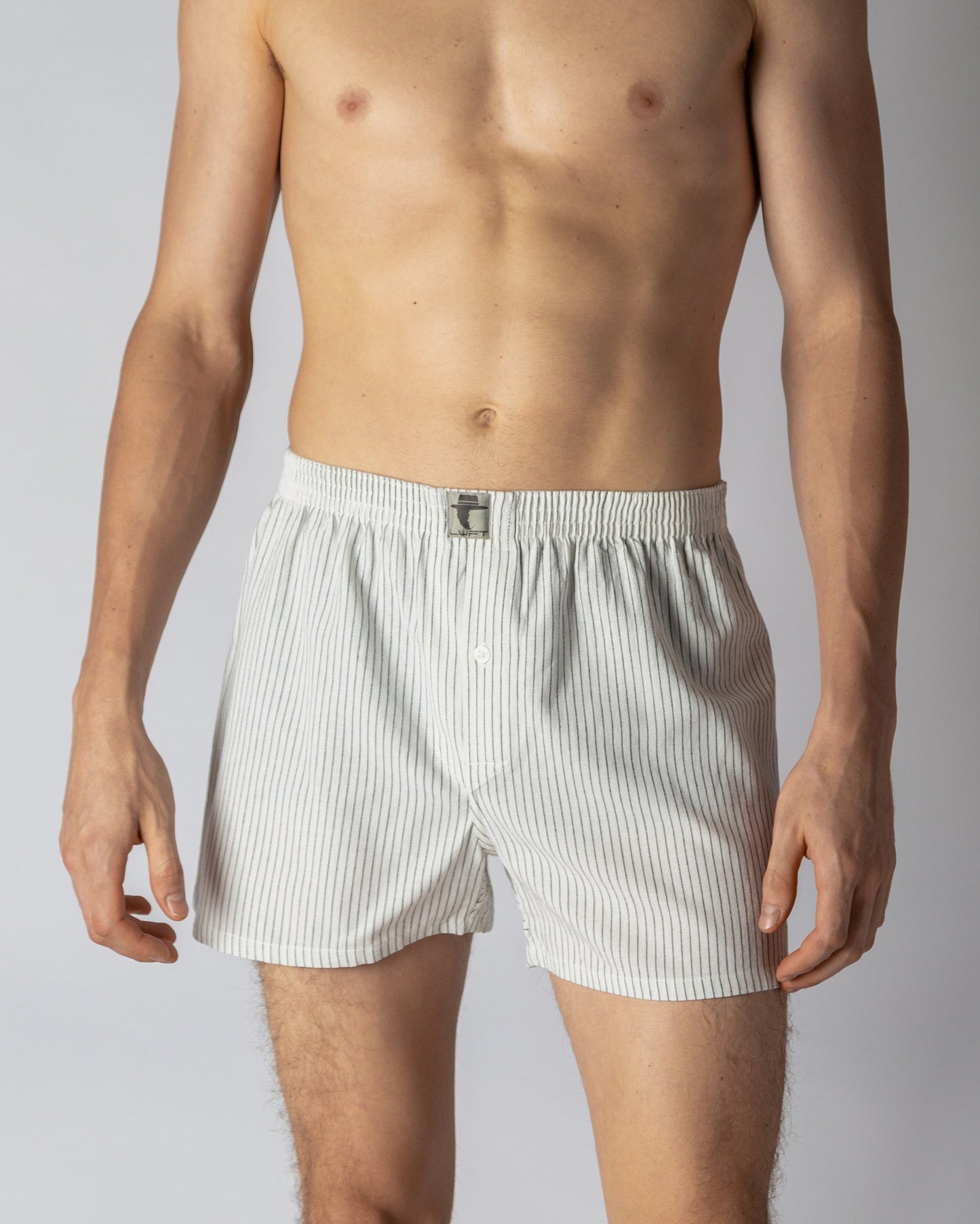 White-Black 60% Linen 40% Cotton Striped