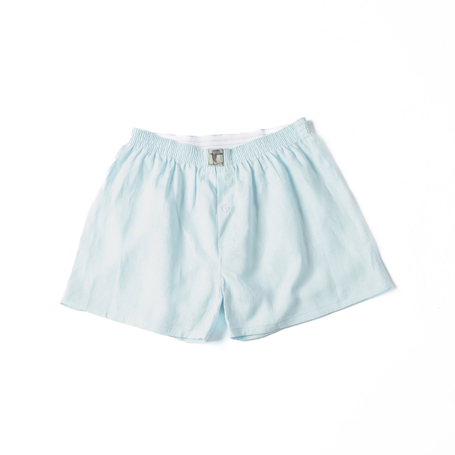 Baby Blue 100% Linen Mens Boxer Shorts