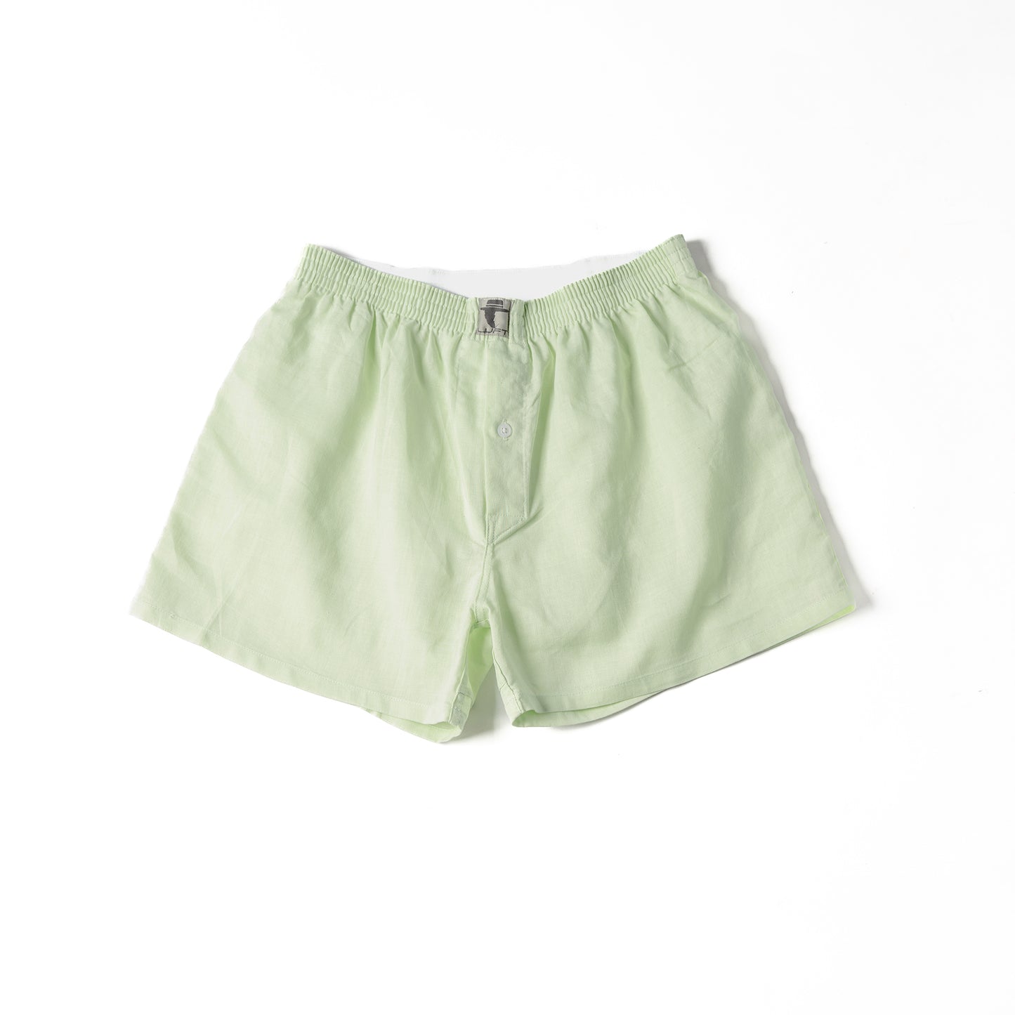 Mint Green 100% Linen Mens Boxer Shorts