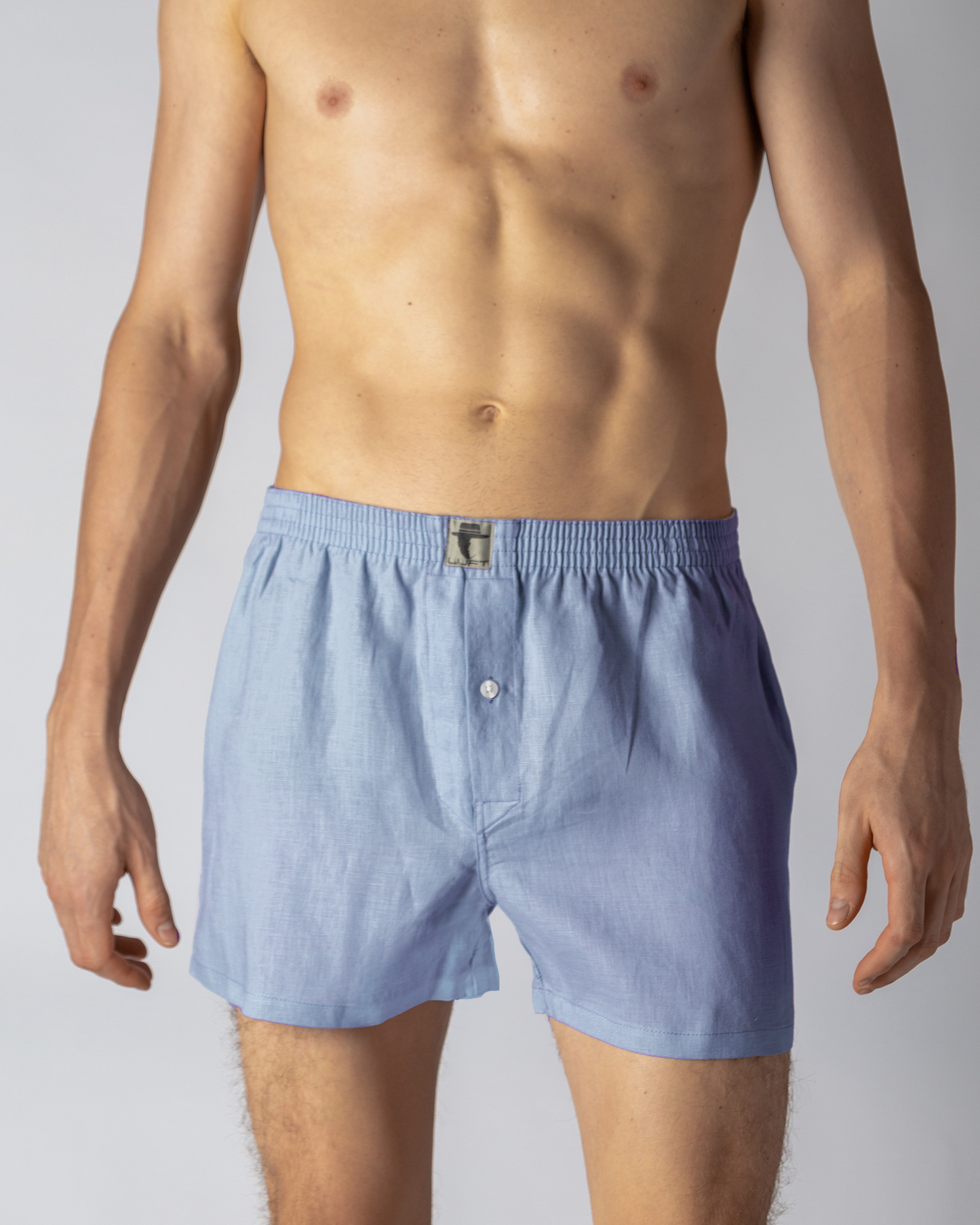 baby blue striped boxer shorts