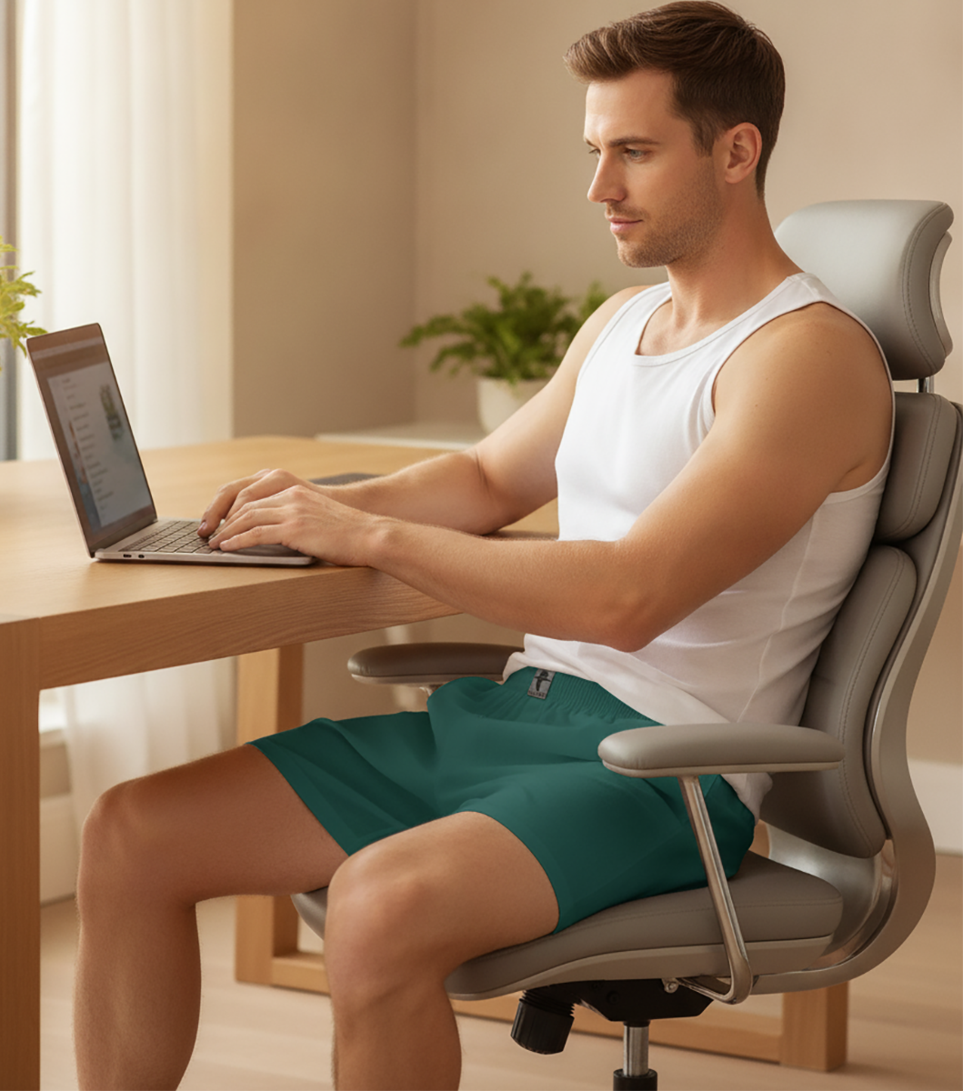 Forest Green Cotton Jersey / Spandex Boxer Shorts