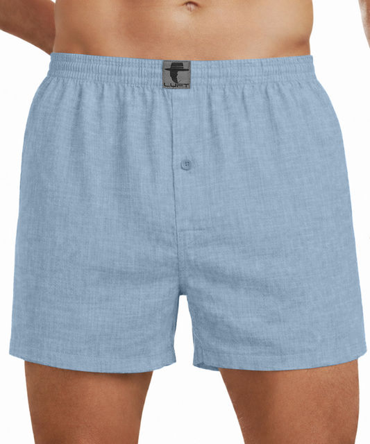 Baby Blue 100% Linen Mens Boxer Shorts