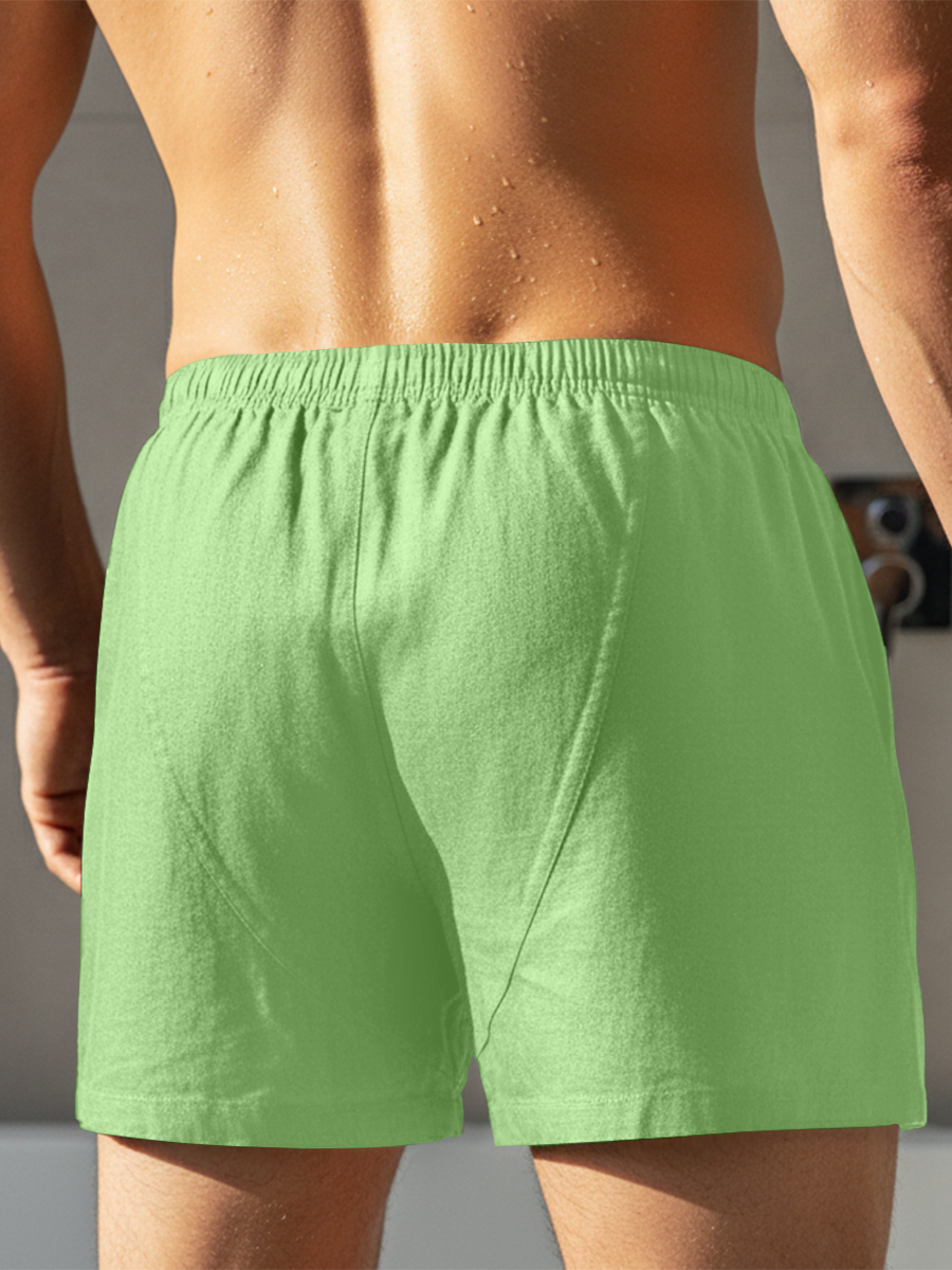 Mint Green 100%  Linen Mens Boxer Shorts