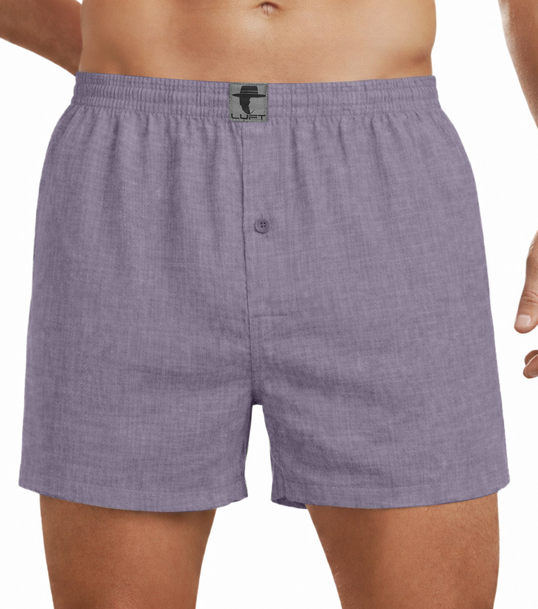 Mauve 100% Linen Mens Boxer Shorts