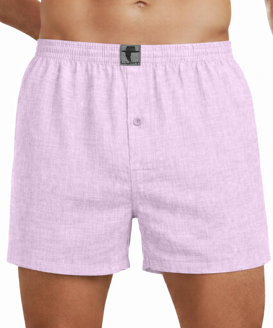 Baby Pink 100% Linen Mens Boxer Shorts