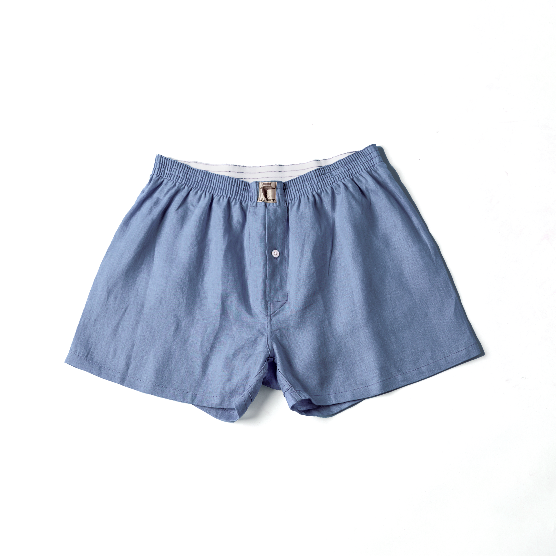 blue Linen Mens Boxer Shorts